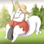  2017 3_toes 4_fingers anthro beluga big_breasts big_butt biped blurred_background breasts butt cetacean cleavage clothed clothing digital_drawing_(artwork) digital_media_(artwork) digitigrade dress female fin fin_piercing front_view full-length_portrait furgonomics furry-specific_piercing grass greenpeyes half-closed_eyes holding_object huge_breasts huge_butt huge_thighs humanoid_hands long_tail mammal marine no_pupils open_mouth outside overweight overweight_female paws piercing portrait prettypinkpony red_clothing rope short_dress sitting smile solo sun_hat swing swinging tail_fin thick_tail tire tire_swing toes tree whale white_skin 