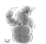  &lt;3 2017 anthro big_breasts big_butt breasts butt cute female hair huge_breasts huge_butt jmi_(character) jmynstyx looking_at_viewer looking_back mammal nude out pussy raccoon rear_view side_boob simple_background solo thick_thighs tongue tongue_out wide_hips 