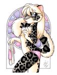  2007 anthro clothed clothing feline female leopard mammal michele_light snow_leopard topless 