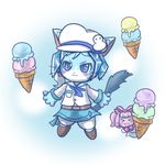  2girls artist_request blue_eyes cat cat_busters eyes_closed furry ice_cream multiple_girls pink_hair 