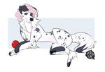  2017 canine dalmatian dog female feral fidgit_(character) hair looking_at_viewer mammal paws pink_hair solo teil tongue tongue_out 