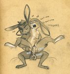  2017 4_fingers anthro balls big_ears breasts buckteeth clitoris cum cum_in_pussy cum_inside cum_on_balls cum_on_penis disney duo english_text erection eyes_closed featureless_breasts female hair hand_on_head hand_on_leg hand_on_thigh judy_hopps lagomorph male male/female mammal moan monochrome navel nude open_mouth orgasm pencil_(artwork) penetration penis pussy rabbit sex simple_background sitting spread_legs spreading teeth text tongue traditional_media_(artwork) tush vaginal vaginal_penetration zootopia 