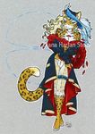  2007 blonde_hair blue_eyes coat dhstein feline female hair hat leopard mammal solo 