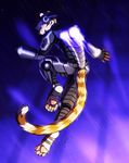  2015 4_toes 5_fingers anthro armor clothed clothing digitigrade feline male mammal neotheta solo tiger toes 