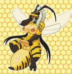  after_masturbation anthro arthropod balls big_penis breasts cum cum_on_breasts cum_on_self cum_on_tail dickgirl half-erect humanoid_penis insect intersex inverted_nipples lunate nipples nude penis solo thick_tihghs uncut wasp 