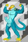  bright brightly_colored bulge colorful erection foreskin humanoid_penis lizard male monroethelizard muscular penis prettygreenscales proud raysofsunshine reptile scalie 