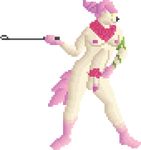  affectos anthro balls barefoot canine cut_(disambiguation) digital_media_(artwork) fighting_stance hair holding_object hybrid invalid_tag male mammal melee_weapon nipples nude penis pixel_(artwork) pubes riding_crop smile solo sprite_art standing weapon whip 