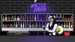  alcohol ambiguous_gender anthro appletini bar bartender beverage canine dog eyewear glasses hi_res husky looking_at_viewer malamute mammal neon_sign solo tai taito 