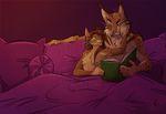  anthro breasts cat cuddling feline kodalynx lynx mammal nicnak044 reading 