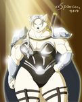  2017 anthro armor biceps big_breasts breasts canine cape cleavage clothed clothing female gauntlets gloves looking_at_viewer mammal melee_weapon muscular muscular_female skimpy solo sword warrior weapon wolf xxsparcoxx 