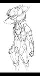  2017 anthro armor black_and_white canine clothed clothing crossover dead_space disney fox furgonomics helmet isaac_clarke letterbox male mammal monochrome nick_wilde simple_background sketch solo sprinkah standing video_games white_background zootopia 