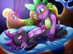  ? anthro blush changeling dragon duo friendship_is_magic lying male male/male my_little_pony nude on_back penis spike_(mlp) vavacung 