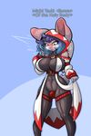  2017 anthro bat big_breasts big_butt big_penis blue_hair blush breasts brown_eyes bulge butt clothed clothing coloured_flesh dickgirl eyebrows eyelashes final_fantasy fishnet fur glowing_flesh grey_fur hair hi_res intersex limebreaker mammal michi_tsuki nipple_bulge nipples open_mouth penis simple_background solo square_enix text thick_thighs tongue video_games white_mage 