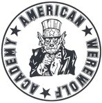  academy american_werewolf_academy canine clothing fangs hat logo looking_at_viewer mammal pointing_at_viewer star suit united_states_of_america were werewolf 