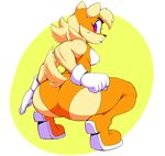  angry anthro big_butt blush boots breasts butt canine clothing crouching dog female footwear fur gloves hi_res legwear leotard looking_back mammal mask purple_eyes rear_view shoulder_tuft solo super_planet_dolan superhero superhero_dog_(vimhomeless) tan_fur thick_thighs thigh_high_boots vimhomeless 