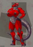  anthro big_breasts breasts dragon female hybrid looking_at_viewer machine nipples nude purplepardus pussy robot solo standing thick_thighs 