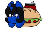  2016 2017 alpha_channel beverage can chibi fan_character female food klodette kloudmutt my_little_pony sandwich_(food) simple_background soda solo transparent_background 