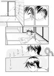  closed_eyes comic futon greyscale houjuu_nue indoors monochrome sliding_doors snake touhou under_covers waking_up wings yamato_junji 