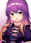  bad_id bad_pixiv_id breasts gradient gradient_background gradient_hair highres hijiri_byakuren long_hair medium_breasts multicolored_hair nenobi_(nenorium) purple_eyes solo touhou upper_body 