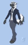  blue_eyes canine chrysisi clothing danny_thomas dog husky jacket male mammal necktie simple_background solo suit 