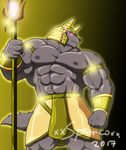  2017 abs anthro anubian_jackal anubis armband armor biceps big_muscles canine deity egyptian glowing glowing_eyes helmet invalid_tag jackal male mammal muscular muscular_male navel nipples pecs purple_eyes solo staff xxsparcoxx 