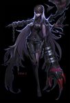  asymmetrical_clothes belt breasts chain claws demon_girl digimon highres ladydevimon large_breasts leather_suit long_hair red_eyes silver_hair solo steve_zheng torn_clothes wings 