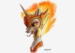  crown daybreaker_(mlp) equine fangs female forked_tongue friendship_is_magic horn mammal my_little_pony plainoasis portrait slit_pupils solo tongue unicorn yellow_eyes 