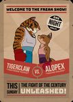  alopex angry anthro boxing brother brother_and_sister canine duo english_text eye_contact feline female fox male mammal poster sibling sister size_difference sport teenage_mutant_ninja_turtles text tiger tiger_claw valtsand 