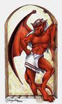  anthro biceps brooklyn_(gargoyles) disney gargoyle gargoyles hair looking_at_viewer male muscular muscular_male pose smile solo towel white_hair wings 