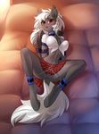  anthro bat_pony bdsm bondage bound breasts clothed clothing female fur grey_fur hair hooves lying open_mouth pussy skirt solo spread_legs spreading tomatocoup white_hair wide_hips 