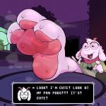 1:1 2_horns 3_toes angry anthro bodily_fluids bovid caprine clothing cross-popping_vein darkner deltarune dialogue english_text eyewear feet foot_fetish foot_focus foot_on_table furniture glasses goat green_(deltarune) green_body green_clothing green_robe hi_res horn humanoid male mammal pawpads pink_horn pink_pawpads pink_scarf raised_foot ralsei robe scarf smelly smelly_feet solo steamy_feet sweat sweaty_feet table talking_to_viewer text text_box toes twistedfurby undertale_(series) white_body wrinkled_feet wrinkles