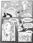 anthro arrested breasts broken_glasses chip_(disney) chipmunk chris_fischer clothing comic cuff_(restraint) detailed_background dialogue disney dr._snow_(chris_fischer) dress dying english_text eyewear female freckles glasses ground_squirrel group handcuffs hi_res human male mammal metal_cuffs restraints rodent sciurid sunglasses text worried