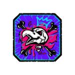 1:1 2026 accipitrid accipitriform alpha_channel ambiguous_form ambiguous_gender animated_skeleton avian badge beak bird black_border bone border colored crown dead_by_daylight derp_eyes digital_drawing_(artwork) digital_media_(artwork) eagle english_description furrowed_eyebrows headgear icon light lighting motion_lines no_eyebrows no_pupils official_art open_beak open_mouth open_smile paint pink_eyes purple_background shaded simple_background skeleton skull_and_crossbones smile solo spanish_description undead unknown_artist white_beak white_body