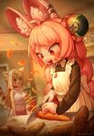 2026 absurd_res ahoge alternative_fashion anthro big_breasts braided_pigtails breasts carrot clothed clothed_anthro clothed_female clothing domestic_cat duo ear_piercing ear_ring felid feline felis female fingers flat_chested food fully_clothed fully_clothed_anthro fully_clothed_female fur goth gothic_lolita hair hi_res inner_ear_fluff inside j-fashion knife lagomorph leporid lolita_(fashion) maid_uniform mammal midriff mihoyo navel peppergecko72 piercing pink_body pink_fur pink_hair plant pulchra_fellini rabbit red_eyes ring_piercing thiren tuft uniform vegetable zenless_zone_zero zhao_(zenless_zone_zero)