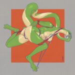 1:1 anthro arms_tied aroused bdsm bedroom_eyes bodily_fluids bondage bound breasts butt crotch_rope drooling female female_anthro flowerdino genital_fluids genitals green_body green_scales grey_background hands_behind_back hi_res legs_tied lidded_eyes long_tail looking_at_viewer multicolored_body muzzle_(object) muzzled narrowed_eyes nipple_clamp nipple_clamp_pull nipple_fetish nipple_play nipples nude nude_anthro nude_female prehensile_tail pussy_floss red_background reptile restraints rope rope_bondage saliva scales scalie seductive simple_background snake solo submissive submissive_anthro submissive_female sucking tail tail_in_mouth tail_suck tan_body tape tape_muzzle two_tone_body vaginal_fluids vulva