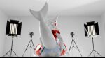 16:9 3d_(artwork) 4k absurd_res anthro big_diaper bodily_fluids clean_diaper clothed clothing diaper diaper_fetish digital_media_(artwork) fur genital_fluids groping_diaper hand_on_diaper hi_res machine male night photo_shoot protogen shark_tail solo studio_lights tail touching_diaper unclean_diaper urine used_diaper wearing_diaper wet_diaper wetting white_body white_fur widescreen xela_strawberry