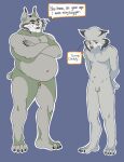 2026 4_fingers 4_toes age_difference anthro apology arms_bent balls belly big_belly black_body black_claws black_ear_tips black_ears black_eyebrows black_fur black_text black_whiskers blue_background blue_eyebrows brown_eyes cheek_tuft claws crossed_arms curved_eyebrows dark_body dark_fur dark_markings deep_navel dialogue digital_drawing_(artwork) digital_media_(artwork) dipstick_ears disappointed disney duo ear_markings ear_tuft ellipsis embarrassed english_text eyebrows facial_tuft father_(lore) father_and_child_(lore) father_and_son_(lore) feet felid feline finger_claws fingers flaccid fur fur_tuft genitals glans grey_balls grey_body grey_ears grey_fur grey_penis grey_tail hand_on_arm hand_on_own_arm hands_behind_back head_tuft hi_res humanoid_genitalia humanoid_hands humanoid_penis humiliation iris larger_male light_body light_fur long_whiskers looking_at_another looking_down lynx male mammal markings mature_anthro mature_male micropenis milton_lynxley monotone_background mouth_closed multicolored_body multicolored_ears multicolored_fur multicolored_speech_bubble navel nude nude_anthro nude_male obese obese_anthro obese_male older_male open_mouth outline overweight overweight_anthro overweight_male parent_(lore) parent_and_child_(lore) parent_and_son_(lore) pawbert_lynxley penis penis_humiliation pink_glans pink_nose plantigrade polygonal_speech_bubble pseudo_hair pupils sander_the_bull shadow simple_background size_difference small_balls small_penis small_penis_humiliation smaller_male snout son_(lore) speech_bubble standing straight_legs tail talking_to_another teeth text thick_eyebrows thick_thighs three-quarter_view toe_claws toes tuft two_tone_ears two_tone_speech_bubble whiskers white_body white_fur white_outline white_sclera younger_male zootopia