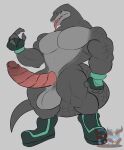2026 anthro balls barazoku biceps big_balls big_muscles big_pecs big_penis clothing daikuhiroshiama erection fingerless_gloves footwear forked_tongue genitals glans gloves green_clothing green_footwear green_gloves green_handwear green_shoes grey_background grey_body grey_scales handwear hi_res huge_balls huge_pecs huge_penis komodo_dragon kuon_(daikuhiroshiama) lizard looking_at_viewer male monitor_lizard multicolored_body muscular muscular_anthro muscular_arms muscular_legs muscular_male open_mouth pecs penis quads red_eyes reptile ridged_penis saggy_balls scales scalie shoes simple_background sketchy solo standing tail tapering_tail tongue triceps two_tone_body watermark