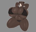 2026 absurd_res anthro arm_scar arms_bent bear belly big_breasts bikini biped black_bikini black_clothing black_eyes black_nose black_swimwear blind_eye breast_squish breasts brown_bear brown_body brown_breasts brown_ears brown_eyebrows brown_fur closed_smile clothed clothed_anthro clothed_female clothing curved_eyebrows dark_body dark_fur digital_drawing_(artwork) digital_media_(artwork) ear_tuft eye_scar eyebrows eyelashes facial_scar female fur fur_tuft glistening glistening_belly glistening_body glistening_breasts glistening_fur glistening_legs glistening_thighs grey_background hands_behind_head hi_res huge_breasts iris jimjr kneeling light_body light_fur long_eyelashes looking_at_viewer mammal monotone_background mouth_closed multicolored_body multicolored_fur neck_scar no_pupils pink_scar pinup pose scar simple_background skimpy skimpy_bikini skimpy_swimwear slightly_chubby slightly_chubby_anthro slightly_chubby_female smile smiling_at_viewer snout solo squish swimwear thick_thighs three-quarter_view tuft two-piece_swimsuit two_tone_body two_tone_face two_tone_fur ursine white_background white_body white_fur yellow_sclera
