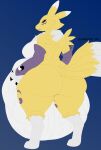 2026 abdominal_bulge absurd_res ambiguous_gender ambiguous_prey anthro anthro_pred arm_tuft armwear bandai_namco belly big_belly big_breasts big_butt black_sclera blue_eyes breasts bridal_gauntlets butt cheek_tuft claws clothing countershade_belly countershading digimon digimon_(species) digital_drawing_(artwork) digital_media_(artwork) dipstick_ears dipstick_tail ear_markings facial_tuft fangs female female_pred fur gloves_(marking) hand_on_belly hand_on_own_belly hi_res huge_belly huge_butt hyper hyper_belly leg_markings markings multicolored_body multicolored_ears multicolored_fur neck_tuft ochrecer overweight overweight_anthro overweight_female pixel_(artwork) prey_outline rear_view renamon same_size_vore shoulder_tuft side_boob socks_(marking) solo tail tail_markings teeth thick_thighs tuft two_tone_body two_tone_fur vore white_body white_fur wide_hips yellow_body yellow_fur yin_yang