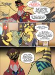 2026 absurd_res ambiguous_gender ampharos anthro aviator_cap aviator_goggles badge beak captain_cinder_(odeko-yma) comic dialogue digital_media_(artwork) duo english_text flapping_wings generation_2_pokemon generation_6_pokemon hand_on_chin harmony_scarf hi_res medal nintendo odeko-yma open_beak open_mouth pokemon pokemon_(species) pokemon_mystery_dungeon portrait_(object) signature speech_bubble spike_chunsoft talonflame text wings