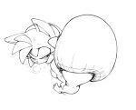 accessory amy_rose anthro bent_over bent_over_with_legs_held_straight big_diaper blush breath clothed clothing diaper diaper_fetish diaper_focus diaper_only eulipotyphlan eyelashes female headband hedgehog huge_diaper lidded_eyes mammal monochrome panting sega solo sonic_the_hedgehog_(series) sophiepoof topless wearing_diaper