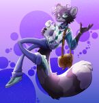 anthro bisexual_pride_colors blue_bottomwear blue_clothing blue_jeans blue_pants bottomwear checkered checkered_clothing checkered_shirt checkered_topwear claws clock clothing computer denim denim_bottomwear denim_clothing diamond_pattern electronics eyewear fangs femboy footwear fur glasses green_clothing green_eyes green_footwear green_shoes grey_body grey_fur grey_hair hair hi_res id_card jeans jewlzanimations lanyard laptop lgbt_pride male mammal messenger_bag multicolored_clothing multicolored_shirt multicolored_sweater multicolored_sweater_vest multicolored_topwear multicolored_vest pants pattern_clothing pattern_shirt pattern_topwear pride_colors procyonid raccoon shaded shirt shoelaces shoes solo sweater sweater_vest team_fortress_logo teeth topwear vest victor_(mrmoopne) watch wearing_glasses