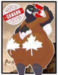 anatid anseriform anserine anthro avian big_breasts big_butt bird breasts butt canada_day canada_goose canadian_flag everminnetheermine female flag flag_(object) goose hi_res holidays huge_butt looking_at_viewer looking_back nude slightly_chubby slightly_chubby_female solo thick_thighs