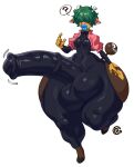 2025 2_horns anthro balls balls_outline big_balls big_penis biped blue_lips bodysuit breasts bulge character_request clothing cropped_jacket detailed_bulge digital_media_(artwork) erection generation_2_pokemon genital_outline genitals girafarig green_hair gynomorph hair hi_res hooves horn huge_balls huge_hips huge_penis hyper hyper_balls hyper_genitalia hyper_hips hyper_penis intersex latex latex_clothing latex_skinsuit lips navel_outline nintendo nipple_outline penis pokemon pokemon_(species) question_mark short_hair simple_background skinsuit solo species_request speech_bubble suit tail thehelmetguy thick_lips throbbing throbbing_penis tight_clothing vein veiny_penis white_background wide_hips yellow_body