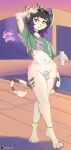 animal_genitalia beverage clothing crop_top digitigrade eyewear eyewear_on_head femboy flat_triangles fully_sheathed fur genitals glasses glasses_on_head gta_vi_cover_girl hair hi_res lombax male mammal meme penis ratchet_and_clank screwdriver_(flat_triangles) sheath shirt simple_background solo sony_corporation sony_interactive_entertainment standing tan_body tan_fur topwear