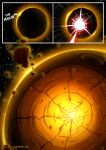 2026 absurd_res comic crater destruction eclipse english_text hi_res laser laser_beam moon mrmelted not_furry outside solar_eclipse space star text url zero_pictured