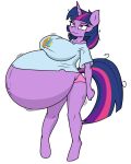 2020 4:5 absurd_res alpha_channel anthro belly big_belly big_breasts blue_clothing blue_hair blue_shirt blue_tail blue_topwear breasts cel_shading clothing colored digital_media_(artwork) equid equine eyelashes female friendship_is_magic funble hair hasbro hi_res horn horse huge_belly hyper hyper_belly hyper_pregnancy mammal multicolored_hair multicolored_tail my_little_pony navel outie_navel panties pink_clothing pink_hair pink_panties pink_tail pink_underwear pony pregnant pregnant_anthro pregnant_female purple_body purple_ears purple_eyes purple_hair purple_horn purple_tail shaded shirt simple_background solo tail thenypod4 three-quarter_view topwear transparent_background twilight_sparkle_(mlp) underwear