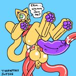 1:1 aliasing anal anal_fluids anal_penetration balls big_balls big_penis bodily_fluids butters_(theenyface) casual_sex dialogue digital_media_(artwork) domestic_cat english_text felid feline felis feral fur genitals humanoid_genitalia humanoid_penis looking_at_viewer lube male mammal pawpads penetration penis purple_penis saggy_balls sex solo suspended_via_tentacles suspension talking_to_viewer tentacle_in_ass tentacle_in_penis tentacle_in_urethra tentacle_penetration tentacles text theenyface urethral urethral_penetration yellow_body yellow_fur