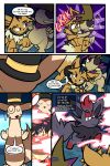 2026 2:3 absurd_res ambiguous_gender axew belly black_cape black_clothing black_eyes black_nose black_text blue_eyes brown_body brown_fur brown_hair cape clenched_teeth clothing comic dialogue eevee english_text eye_patch eyebrows eyelashes eyes_closed eyewear feral fur furret generation_1_pokemon generation_2_pokemon generation_5_pokemon group hair half-closed_eyes hat headgear headwear hi_res hug hugging_another inner_ear_fluff kerchief male_(lore) monocle narrowed_eyes neck_tuft nintendo one_eye_obstructed open_mouth open_smile page_number paws pokemon pokemon_(species) pokemon_mystery_dungeon purple_eyes purple_kerchief quadruped question_mark smile sound_effects speech_bubble spike_chunsoft tail talking_to_another teeth text toony top_hat trio tuft tusks virmir virmir_(character) white_sclera white_text zinc_(zincxiron) zorua
